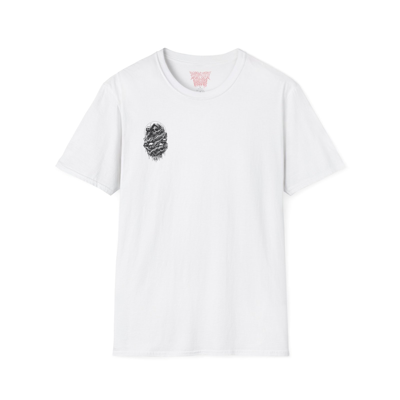 Graphic Skull T-Shirt in Black | Unisex Cotton Tee with Unique Dripping Skulls Design | Comfort Fit with Durable Twill Taping