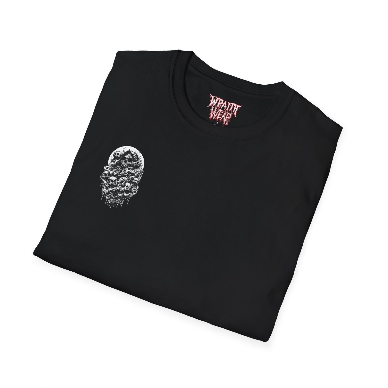 Graphic Skull T-Shirt in Black | Unisex Cotton Tee with Unique Dripping Skulls Design | Comfort Fit with Durable Twill Taping - Image 8