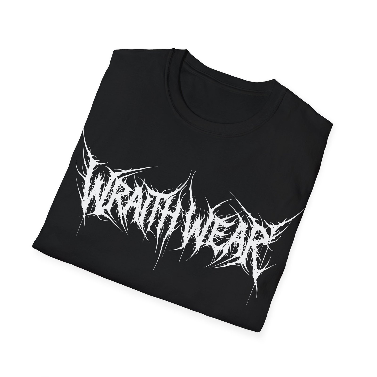 Black Death Metal Softstyle T-Shirt - Wraith Wear Design - Image 4